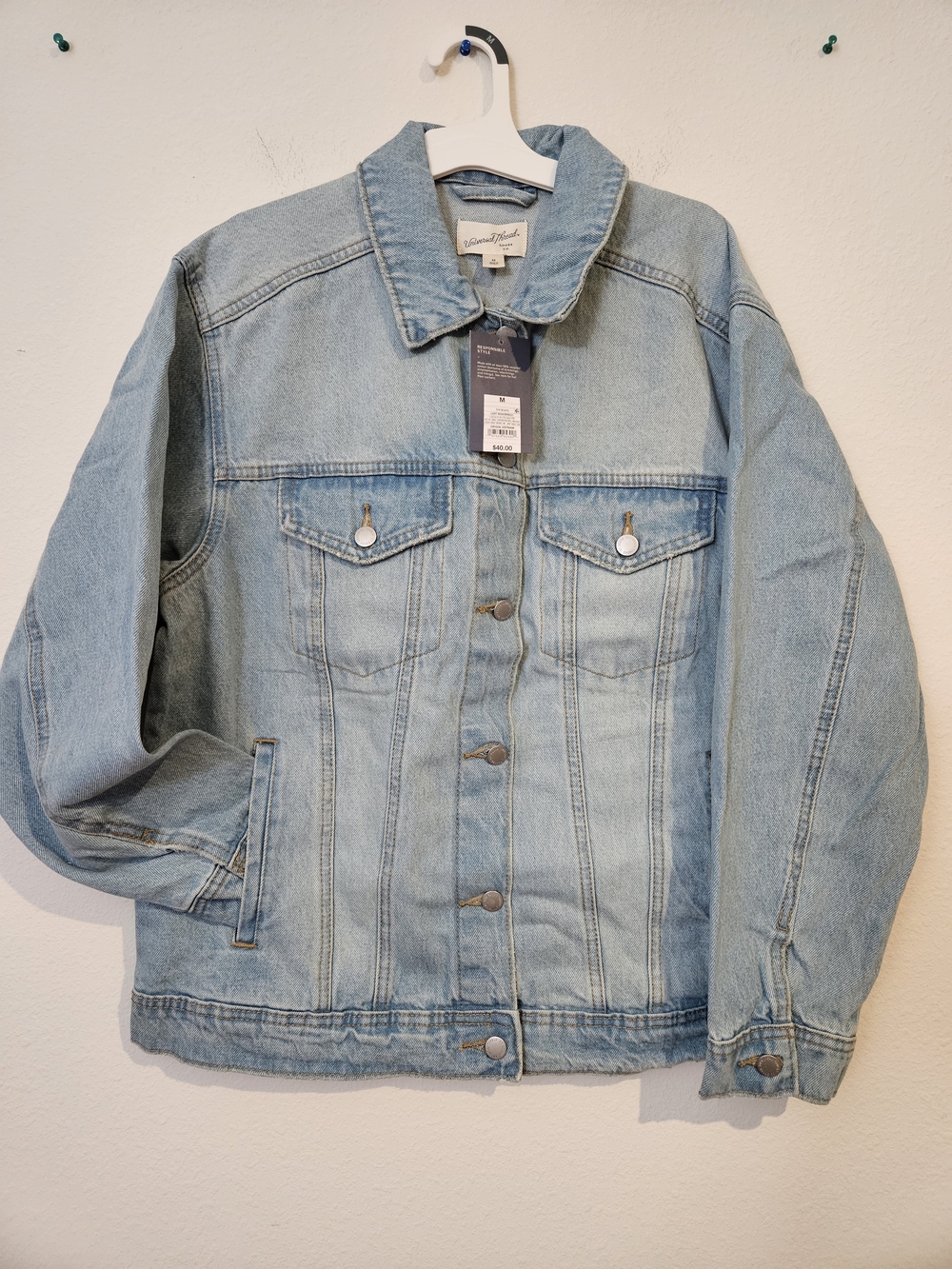 Universal Thread Light Blue Washed Denim Jacket - Oversized Jean Coat